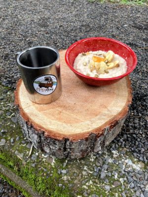 easy camping breakfast - tropical oatmeal