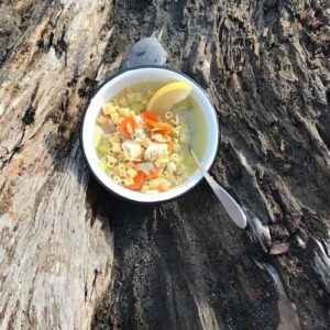 camping dinner ideas - chicken noodle soup