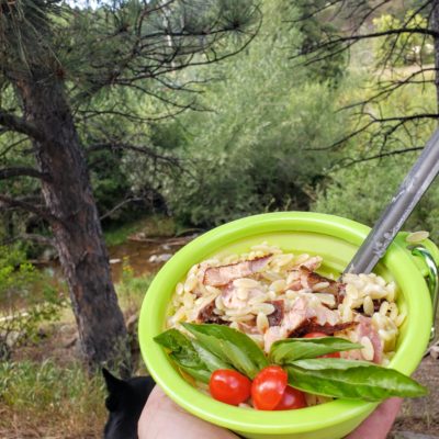 best backpacking food ideas - Smoked salmon orzo