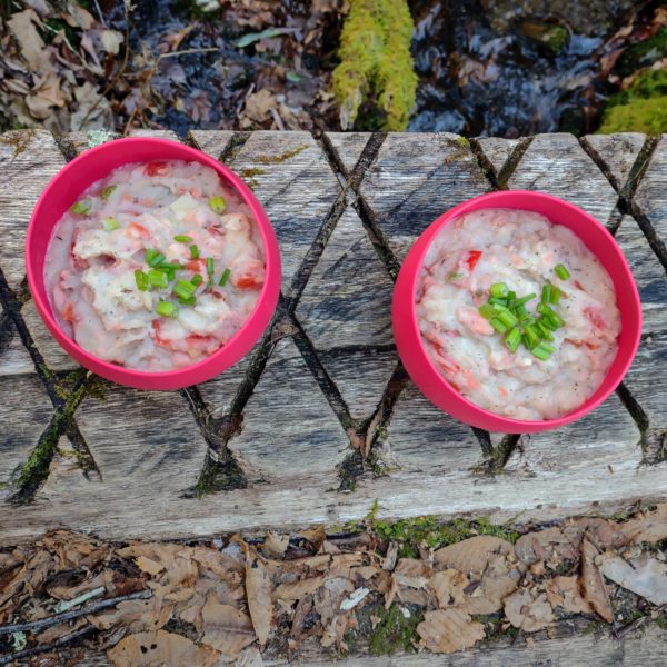 comfort food for camping - chowder