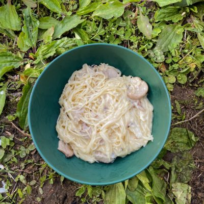 backpacking pasta recipes - mushroom trio
