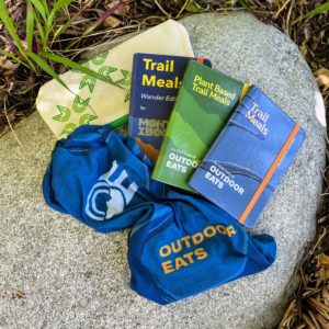 3 backpacking cookbooks , OE buff and utensil pouch