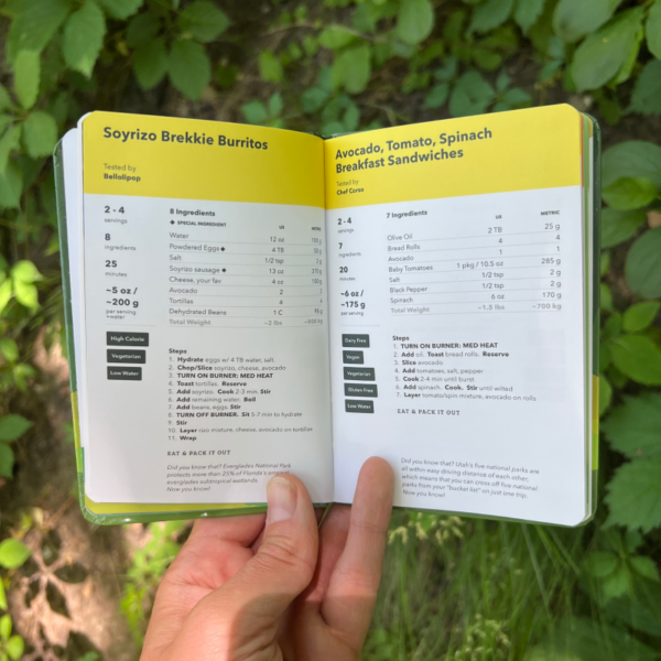 pocket sized plant based backpacking recipe book