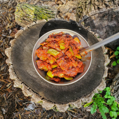 recipes for backpacking with meat - pepper steak