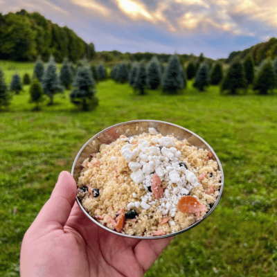 gourmet camping recipe with cous cous